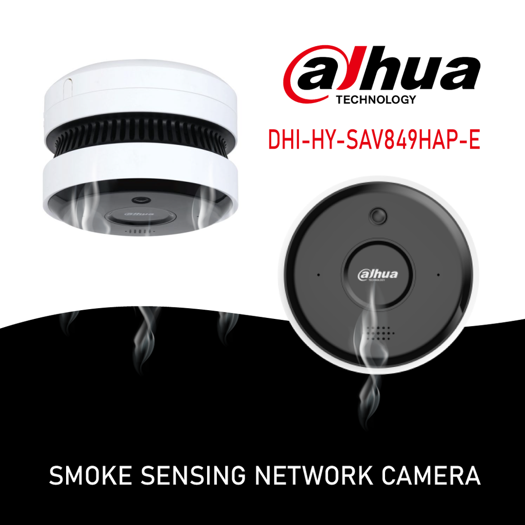 Dahua HY-SAV849HA-E Caméra circulaire IP 5MP 3DNR IR20m 2.0mm AUDIO MICROPHONE I/O avec détection de fumée et d'incendie AI