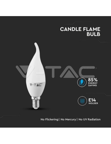 V-TAC PRO VT-258 Ampoule à puce LED Samsung E14 5,5W Bougie à flamme 3000K