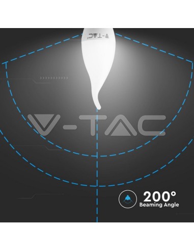 V-TAC PRO VT-258 Ampoule à puce LED Samsung E14 5,5W Bougie à flamme 3000K