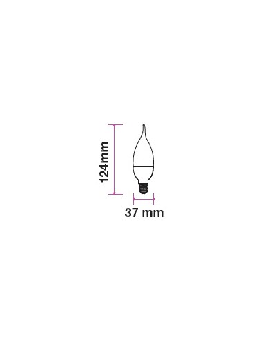 V-TAC PRO VT-258 Ampoule à puce LED Samsung E14 5,5W Bougie à flamme 3000K