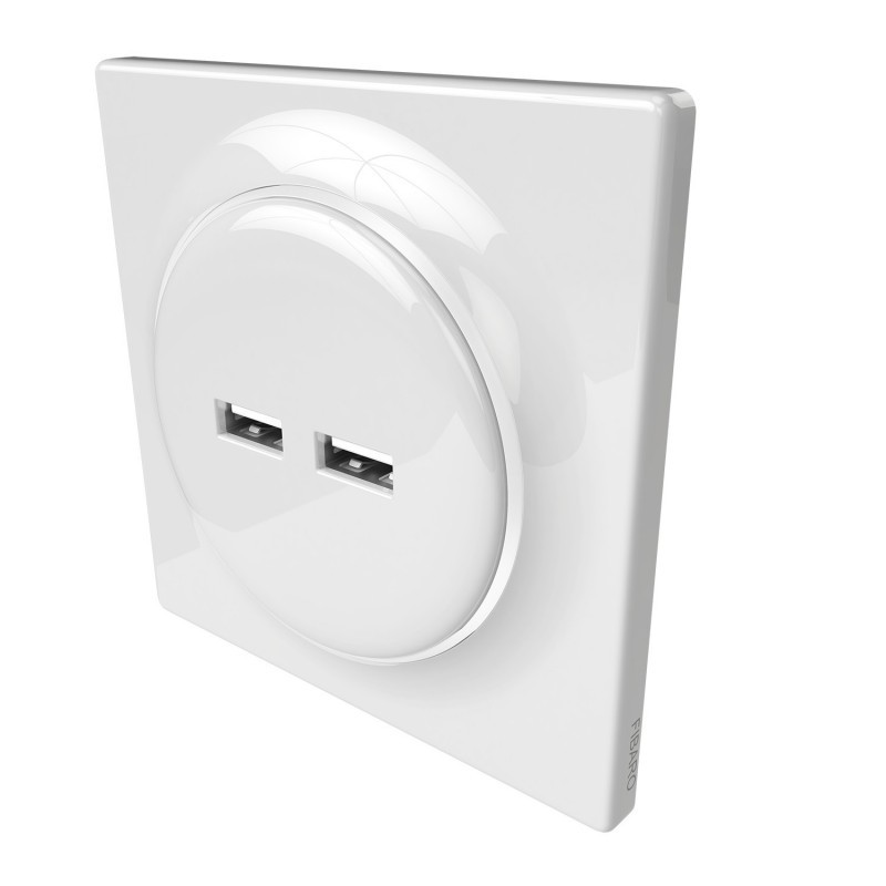 Fibaro Walli N USB Outlet FGWU-021 - Prise murale double USB tout-en-un classique (non domotique)