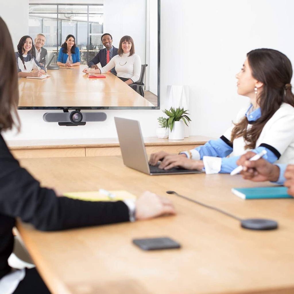 Logitech MeetUp Barre de visioconférence avec caméra, haut-parleur et micros intégrés. 6 personnes.