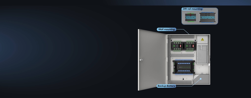Hikvision DS-K2704X(P) Contrôleur d'accès Prend en charge le contrôle de 4 portes. Il peut gérer jusqu'à 62 modules d'accès DS-K2M002X et contrôler jusqu'à 128 portes.