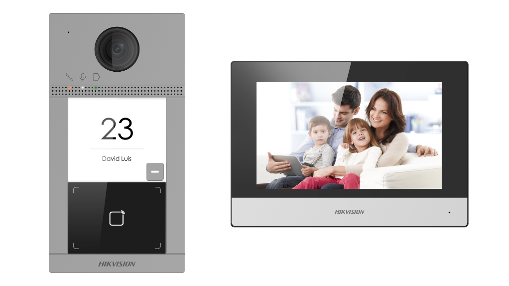 Hikvision DS-KIS604-S IP-POE video intercom kit 1x call button Surface Mount Aluminium WIFI