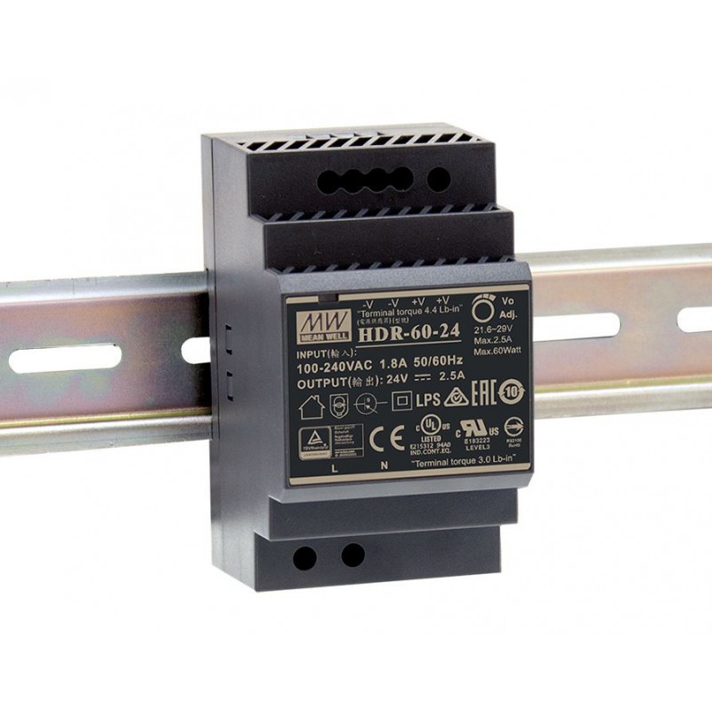 Hikvision  DS-KAW60-2N Power supply  24 VDC, 60W Din rail mounting
