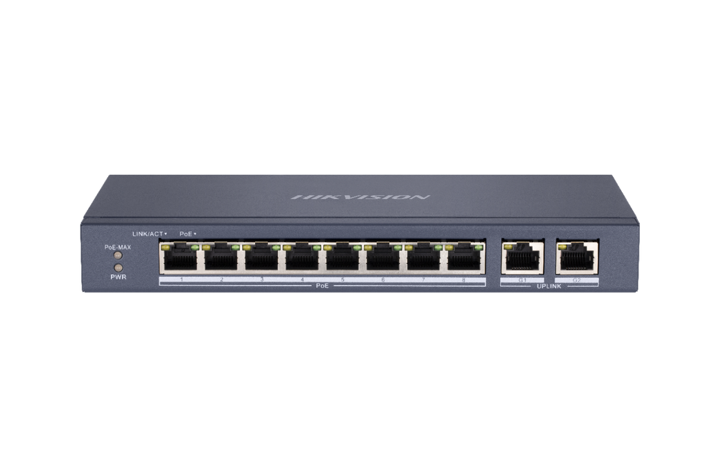 HIKVISION DS-3E0310P-E/M POE Switch 8 × 10/100Mbps PoE ports, and and 2 × Gigabit RJ45 port 60W