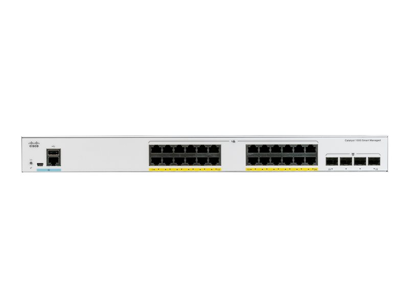 Cisco Catalyst 1000-24T-4X-L Switch Managed 24 x 10/100/1000 + 4 x 10 Gigabit SFP+ (uplink) rack-mountable