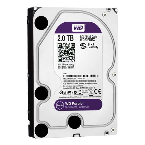 WD Purple HDD  2TB - Interface SATA 6 GB/s Special Surveillance