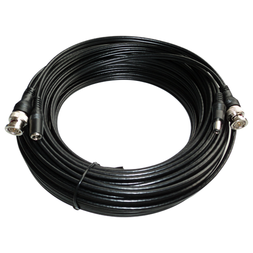 Câble coaxial combiné - RG59 + DC - Vidéo/Alimentation - Connecteur BNC (mâle à mâle) et DC (mâle à femelle) - 10 m