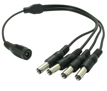 DC Splitter Cable 1 to 4; Female input, Male output 40cm