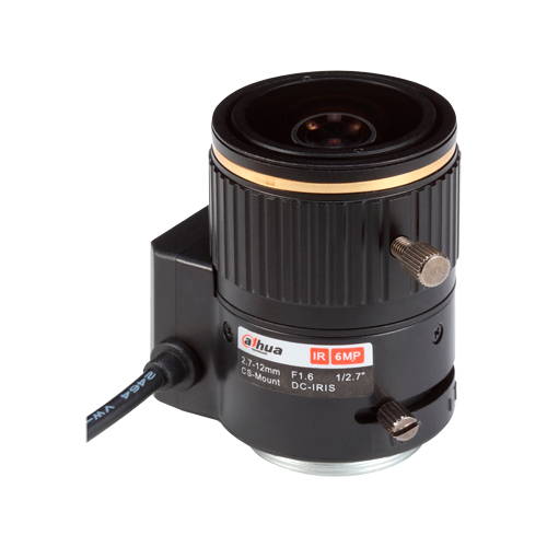 Lens with CS thread - Quality 6.0 Mpix - AutoIris Direct Drive (DC) - Varifocal: 2.7 to 12 mm - 1/2.7&quot; / F1.6 - IR correction