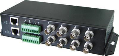 Video Balun for HDTVI / HDCVI / AHD / CVBS - 4 passive channels - Includes 4 BA612P-HAC - BNC and RJ45 connection - Range: 180 ~ 440 m