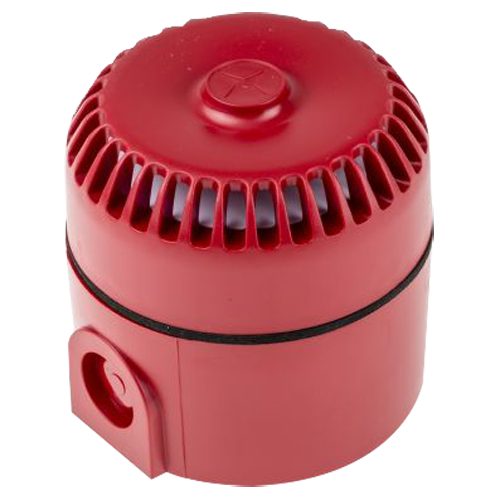 Roshni LP - Sirène d'incendie cablée pour intérieur et extérieur - Puissance sonore 103 dB a 1 m - 32 tonalités d'alarme - Base haute pour une installation facile - Alimentation 24 V DC - Dimensions 93 (ø) x 95 (H) mm - Certifié EN54