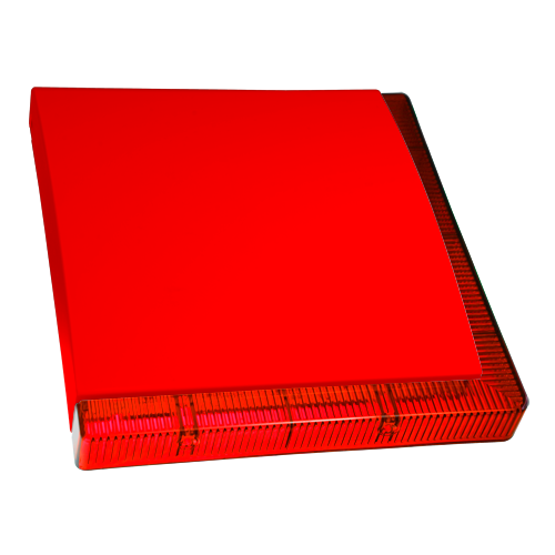 Sirène filaire pour extérieur pour les indendies - Puissance sonore 92 dB a 1 m - 1 sonnerie (Yelp) - Flash de 1 barre de LEDs signalisation en attente - Alimentation 24 V DC - Dimensions 260 (H) x 275 (L) x 55 (Pr) mm - Certificat Type B - Lumière rouge