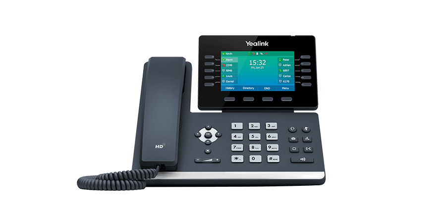 Yealink T54W Téléphone de bureau SIP avec grand écran, 16 comptes SIP, Bluetooth et WiFi