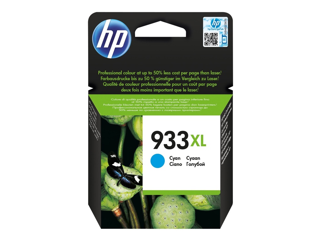 HP 933XL original Ink cartridge CN054AE 301 cyan high capacity 1-pack Blister multi tag Officejet