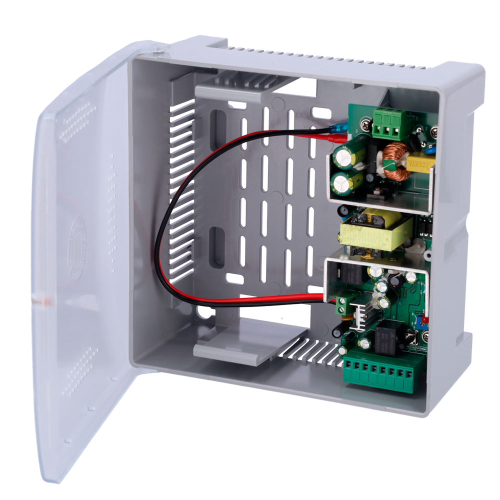 ATP-1205-01KB UPS Alimentation 12V-5A &amp; Relai temporisé (0-10s) De Control de Gache - Batterie (12V7AH Battery) en option