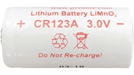 Hikvision CR-123A/(2)  Lithium Batterie 1600 mAh Utilisée avec le contact de porte, la sirène extérieure, le détecteur intérieur, etc.