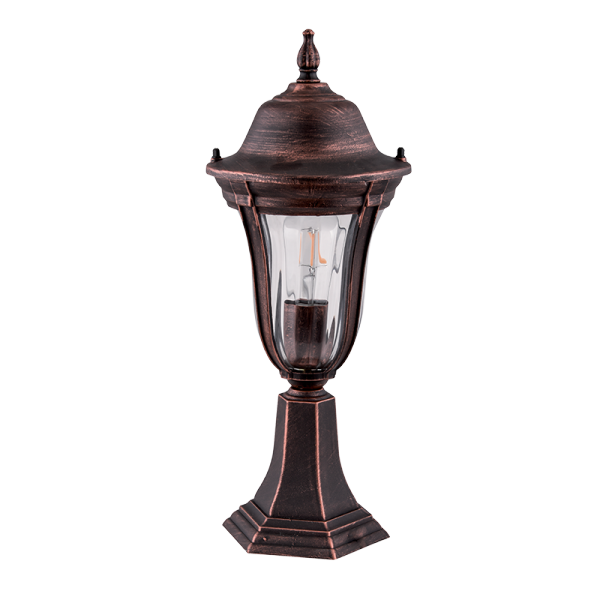96204MF/BRB - MARK 204 LANTERN STAND 1XE27 BLACK RED BRASS H490