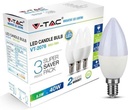 VT-2076 5.5W PLASTIC CANDLE LAMPE 2700K 3PCS/PACK E14