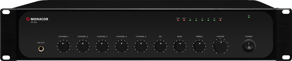 PA-324 -AMPLI MIXEUR PA 240WRMS 4 entrees symetriques Mic / Ligne / Mic 1 avec commutation prioritaire et talkover auto