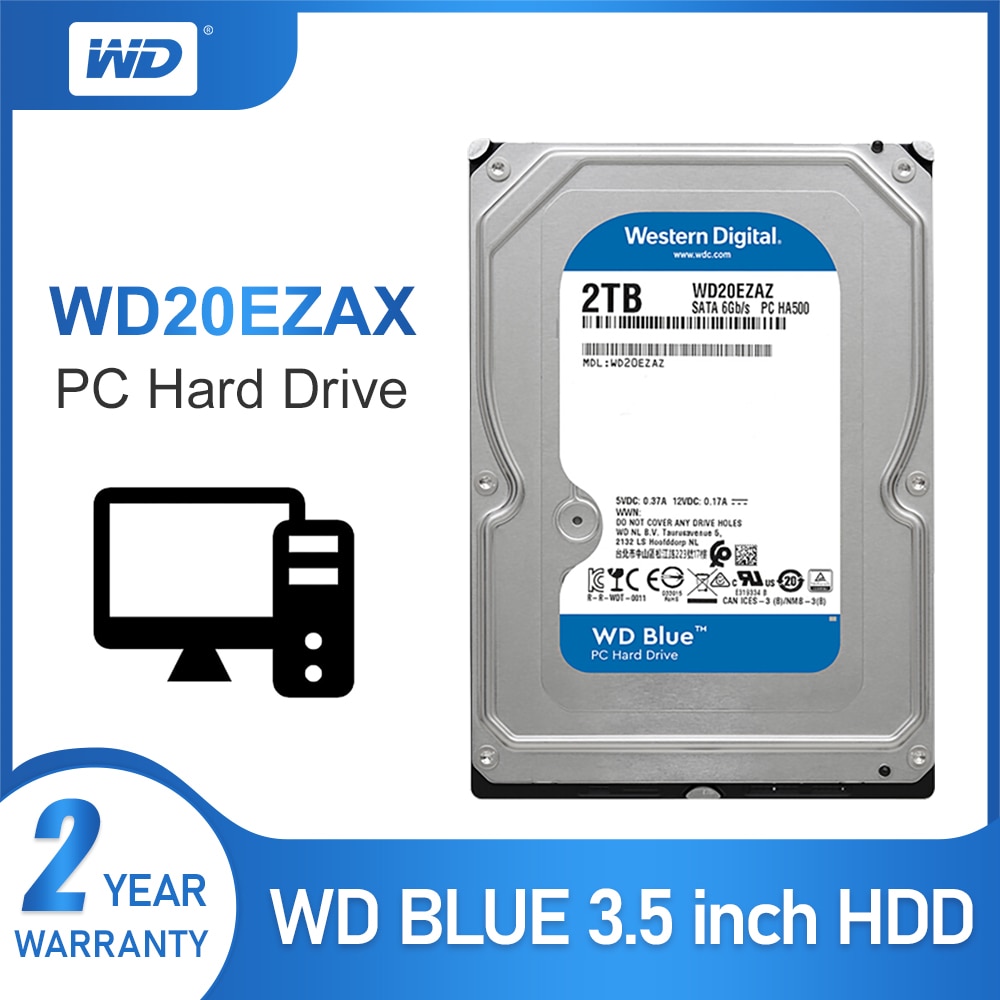 2TB HDD Western Digital WD Blue SATA 3.5In
