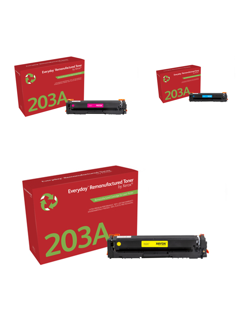 HP KIT CMY CF540A-41A-42A-43A 203A-Compatible Toner CMY + Black for Color LaserJet Pro M254 /MFP M280-M281