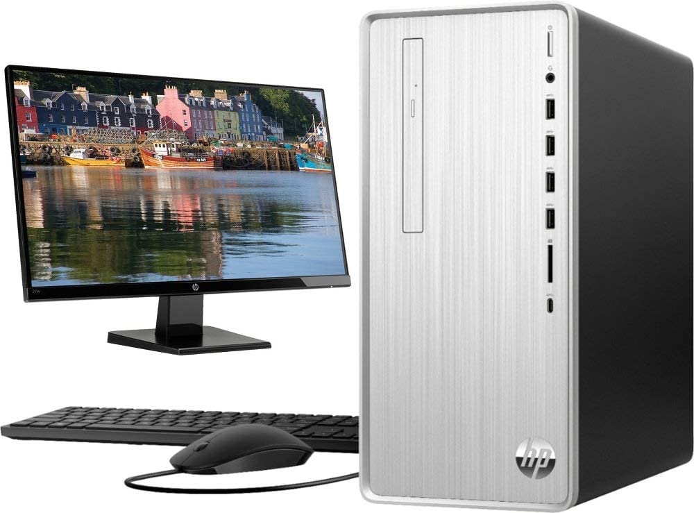 HP Pavilion TP01-0044nf i5-9400 Mini Tower Intel® Core™ i5 16 Go DDR4-SDRAM  HDD 1TB  Win10 Home PC Argent -Moniteur HP 24&quot;