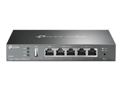 TP-Link Omada ER605 Router Triple WAN VPN Router-SPI-Firewall1 port WAN Ethernet fixe, 1 port LAN Ethernet fixe et 3 ports de basculement WAN/LAN Ethernet