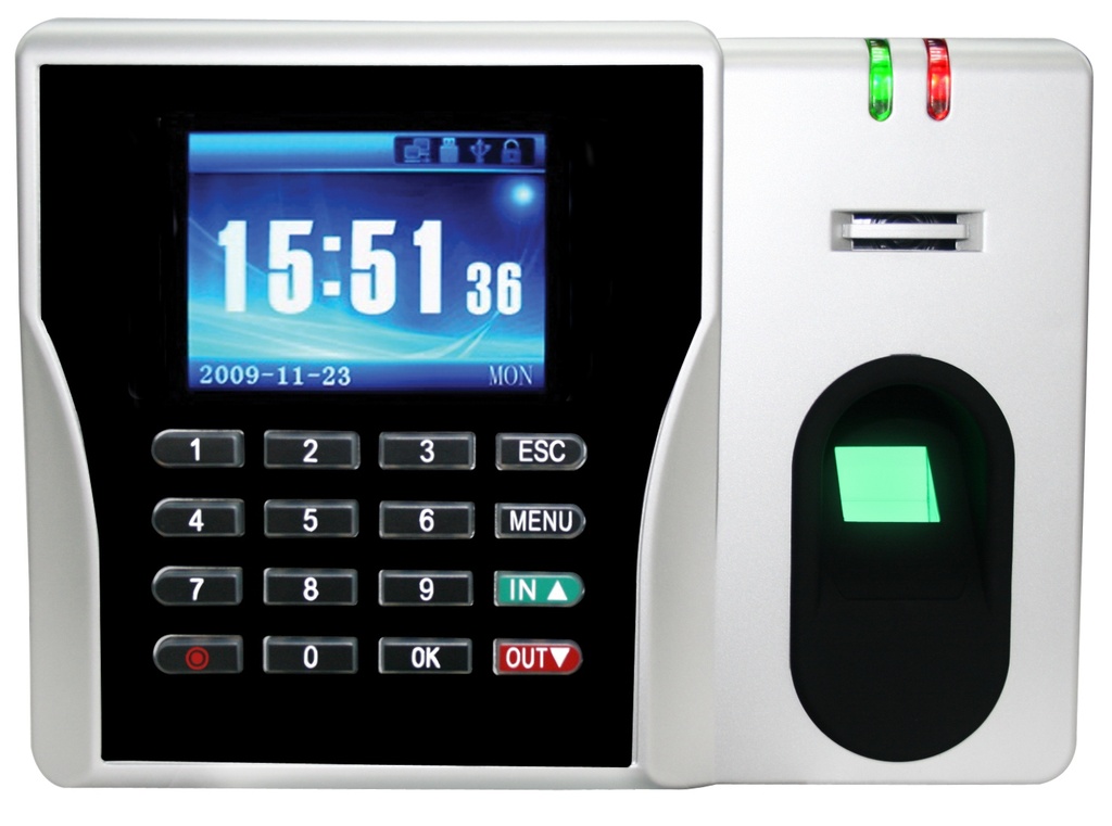 T23 Pointeuse Biometrique &amp; Control d'accás á Proximitá RFID, LCD CouleurRS232, TCP/IP, USB, Embedded alarm clock, EM card ,CAPACITE 3000 EMPREINTES
