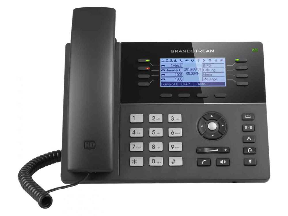 Grandstream  GXP1760W Téléphone IP, 3 comptes SIP, WiFi intégré, audio HD, PoE, 2x Ethernet et 1x USB.