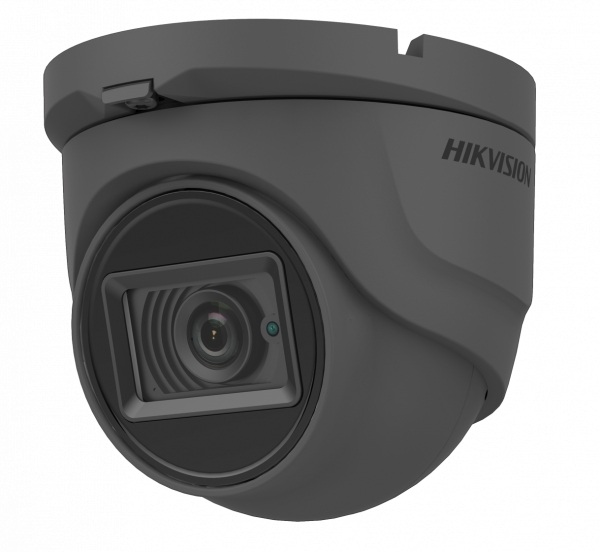 HIKVISION HD-TVI DS-2CE76H0T-ITMFS Noir 5MP Turret Camera Fixed Lens Metal Audio