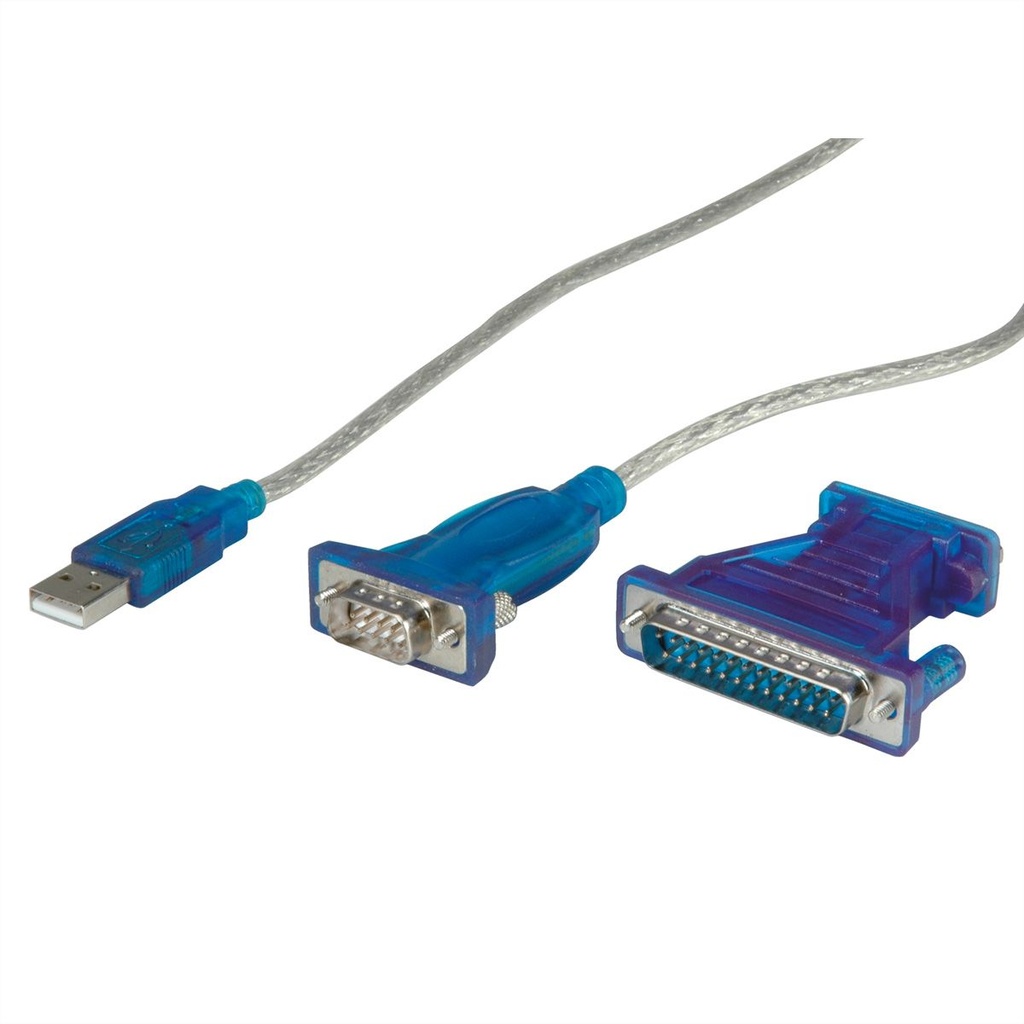 Roline-Value 12.99.1160 Converter Cable USB to Serial, turquoise