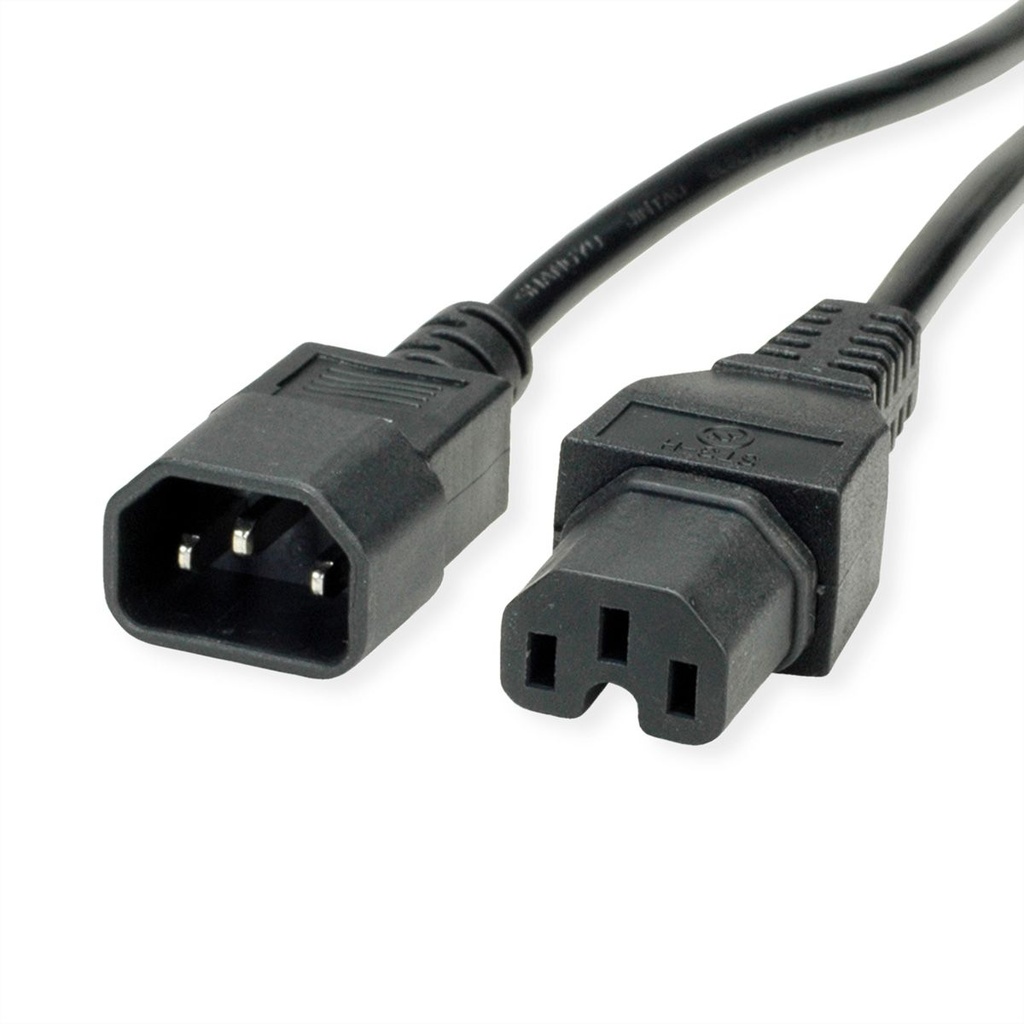 Roline-Value 19.99.1122 Cable de raccordement  IEC320/C14 M - C15 F, noir, 1,8 m