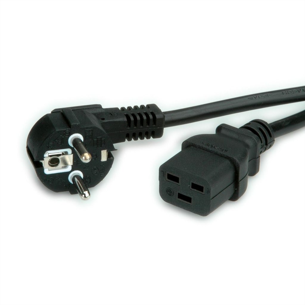 Roline-Value 19.99.1553 Power Cord Schuko, IEC320 - C19 16A, black