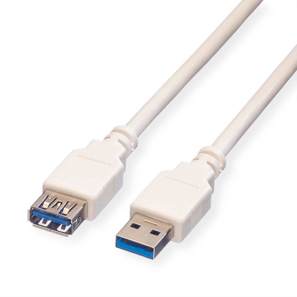 Roline-Value 11.99.8978 USB 3.2 Gen 1 Cable, A - A, M/F, white