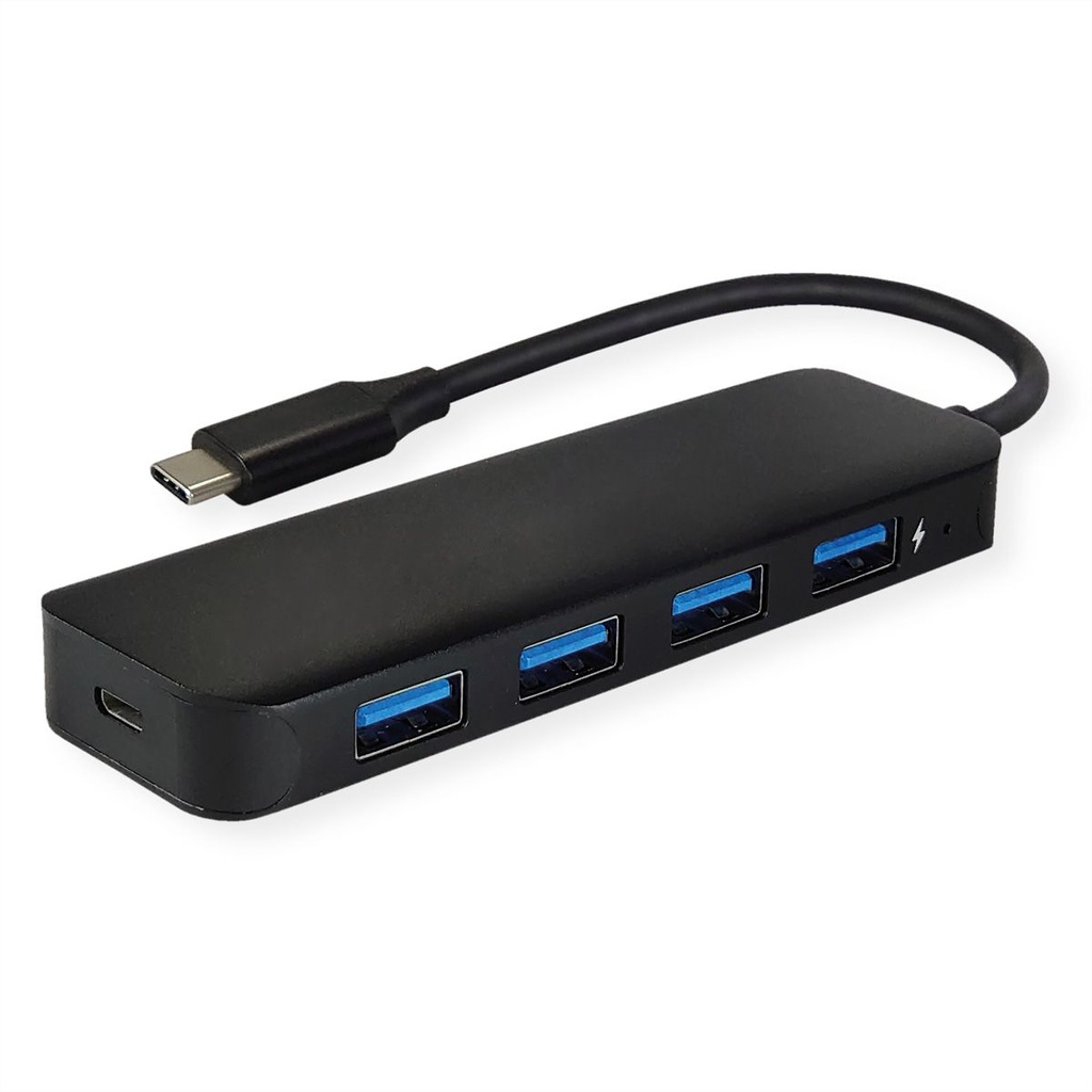 Roline-Value 14.99.5039 USB 3.2 Gen 1 Hub, 4 Ports, Type C Connection Cable