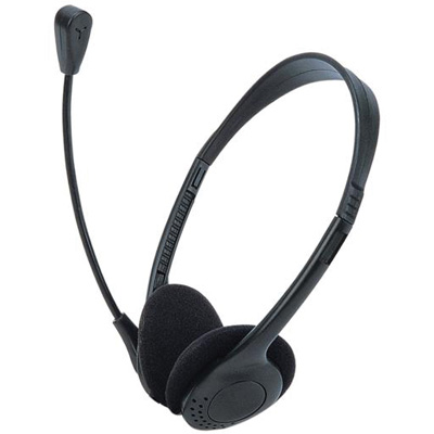 VALUE 15.99.1301 Headset, with Volume Control black 3.5 mm stereo plug