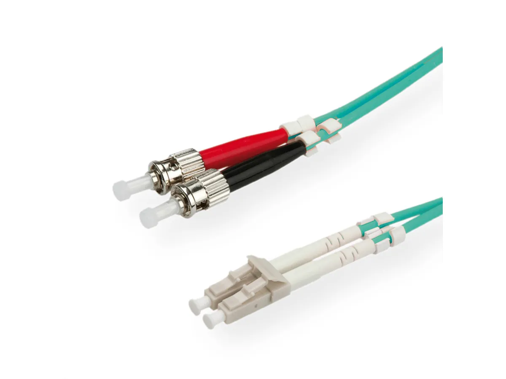 VALUE Fibre Optic Jumper Cable Mulitimode, 50/125µm, LC/ST, OM3, turquoise