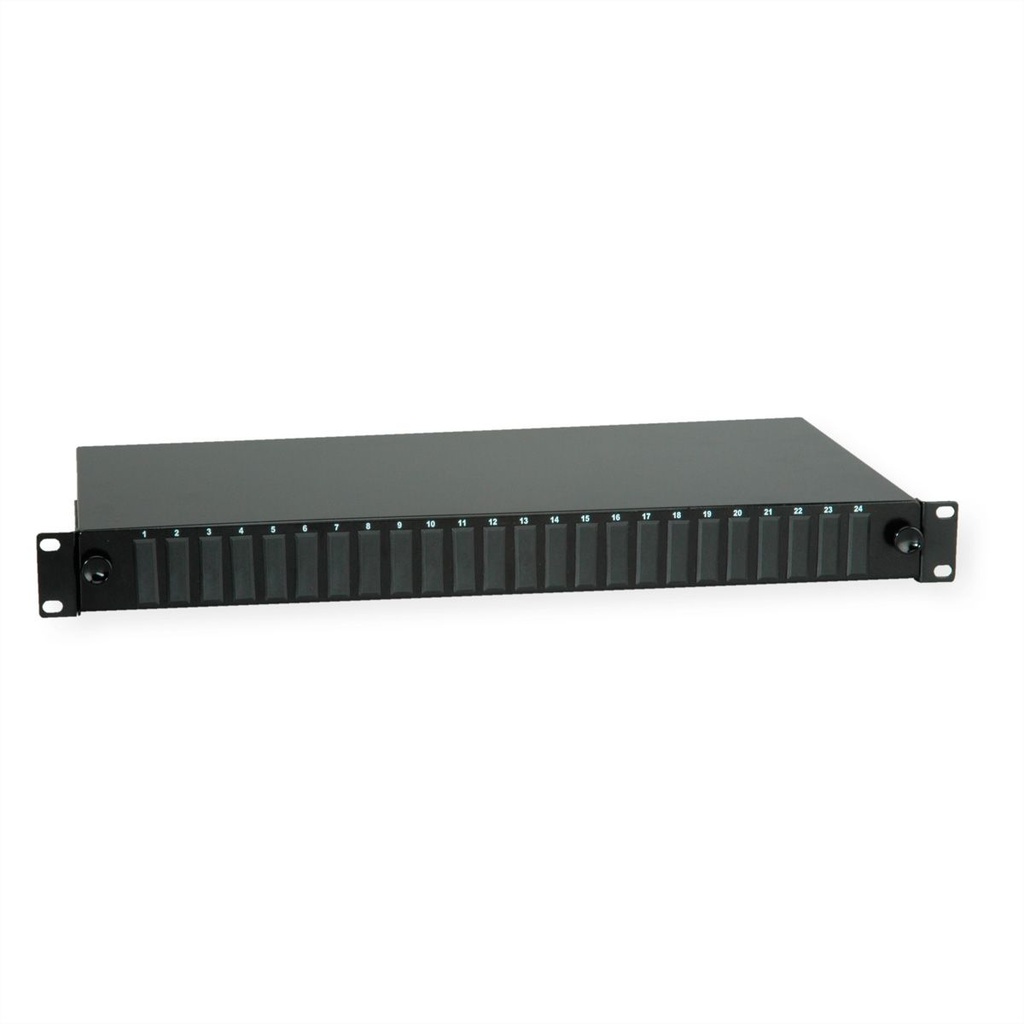 VALUE 19&quot; splice box empty 1U, extendable, 24x SC-DX quadruple