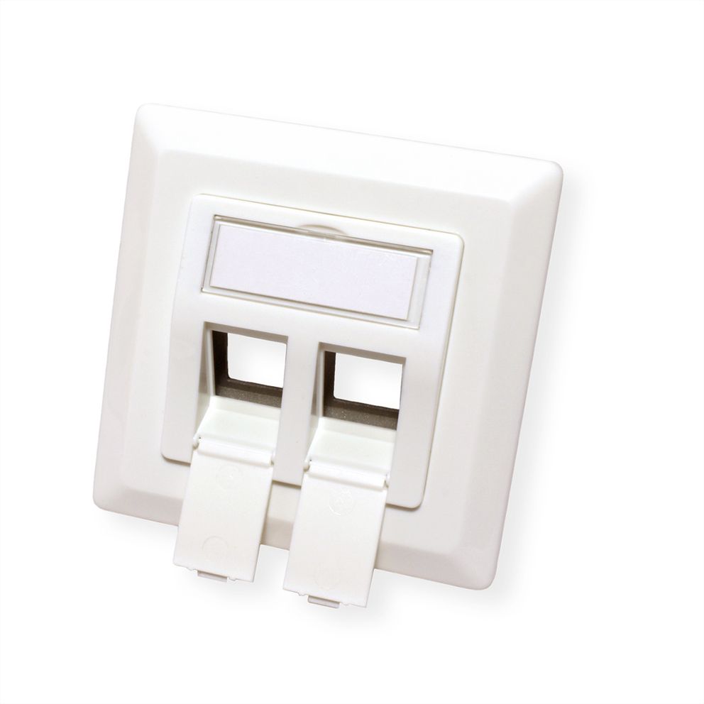 Value 25.16.8579 VALUE Prise Murale Encastrée double Vide pour Connecteur keystone.