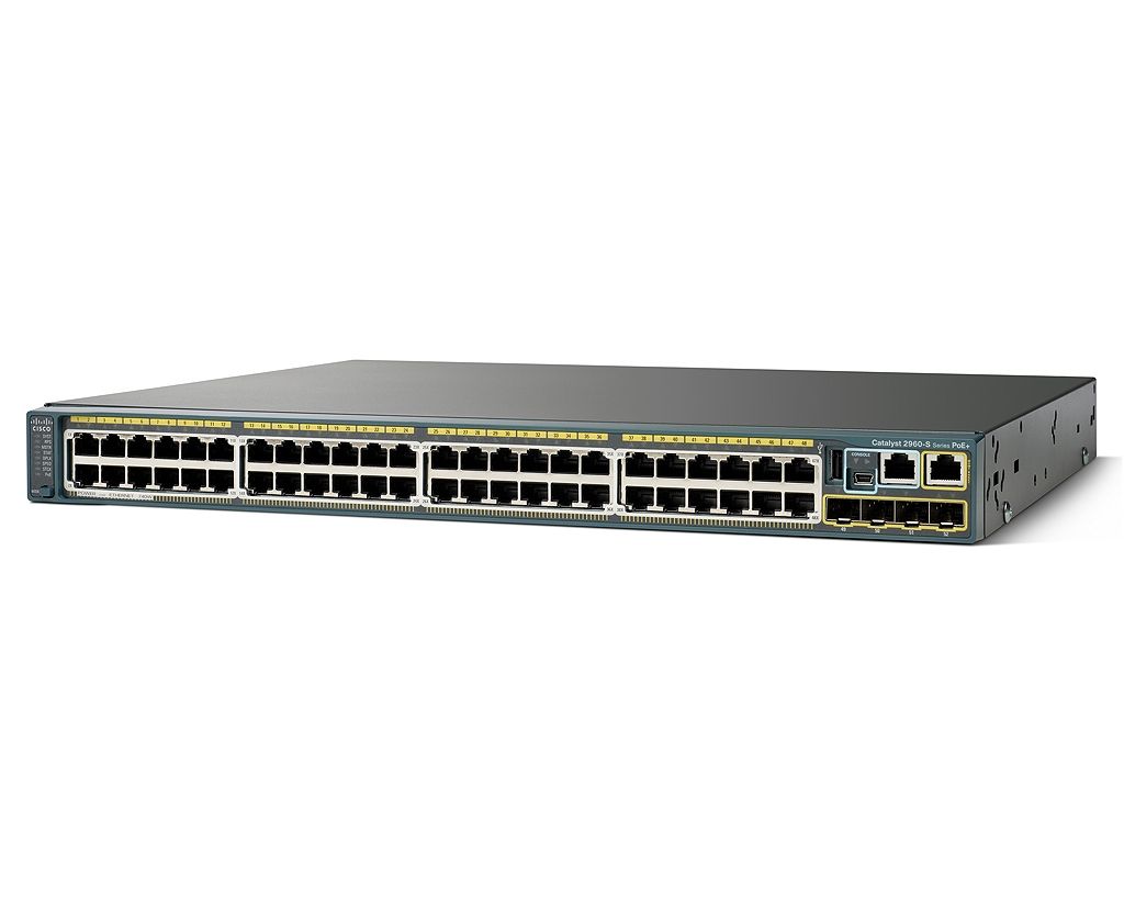 Cisco - WS-C2960S-48FPS-L - Cisco Catalyst 2960S-48FPS Layer 2 - Gigabit Ethernet Switch - 48 x 10/100/1000 PoE Ports - 740W - 4 x SFP - LAN Base - Managed