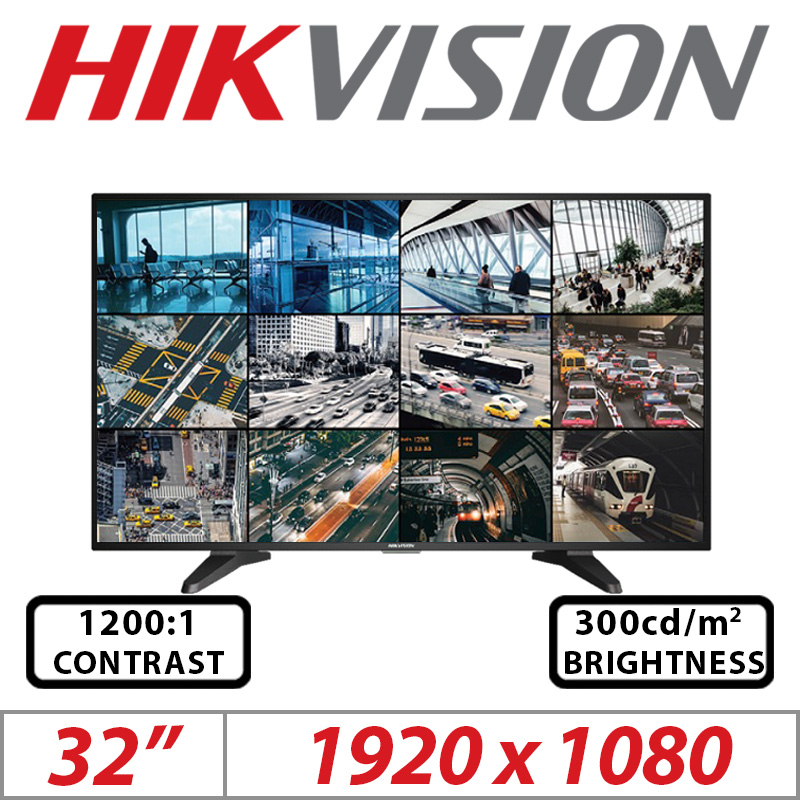 DS-D5032QE-B HIKVISION 32&quot; FULL HD MONITOR  HDMI, VGA, DVI, BNC input, BNC output, audio in, audio out, USB