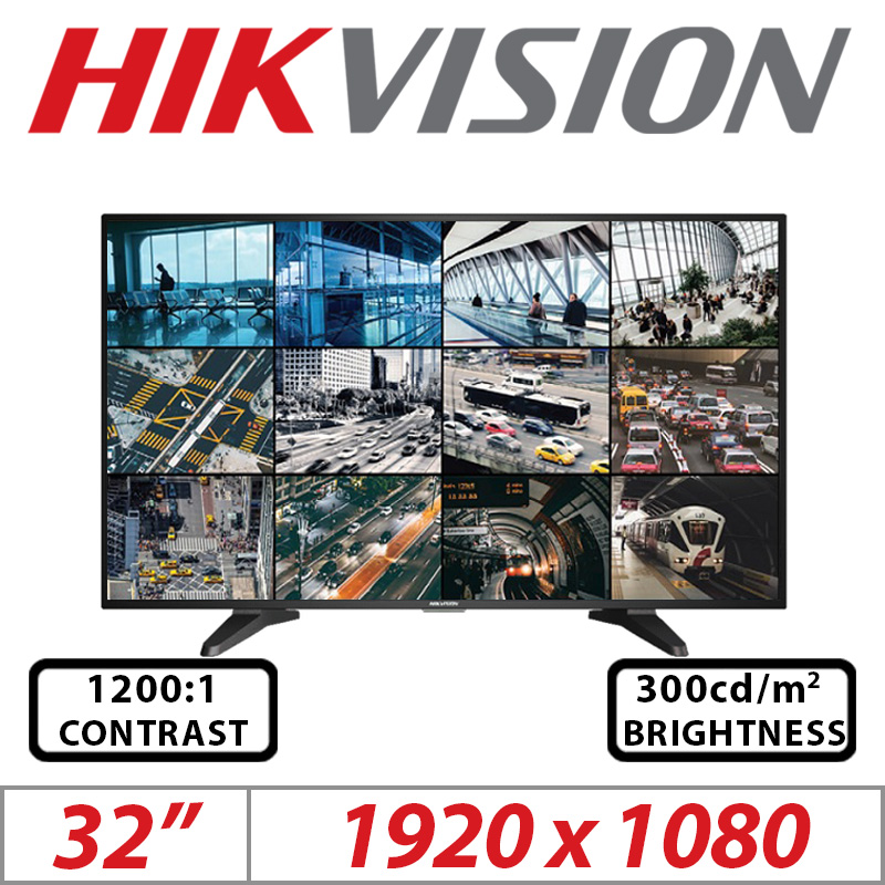 DS-D5032QE-B HIKVISION 32&quot; FULL HD MONITOR  HDMI, VGA, DVI, BNC input, BNC output, audio in, audio out, USB