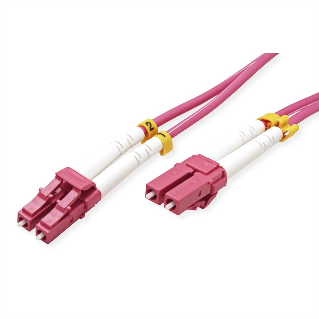 Jarretiere Fibre Optique OM4, violet MultiMode 50/125 µm Duplex LC/ LC