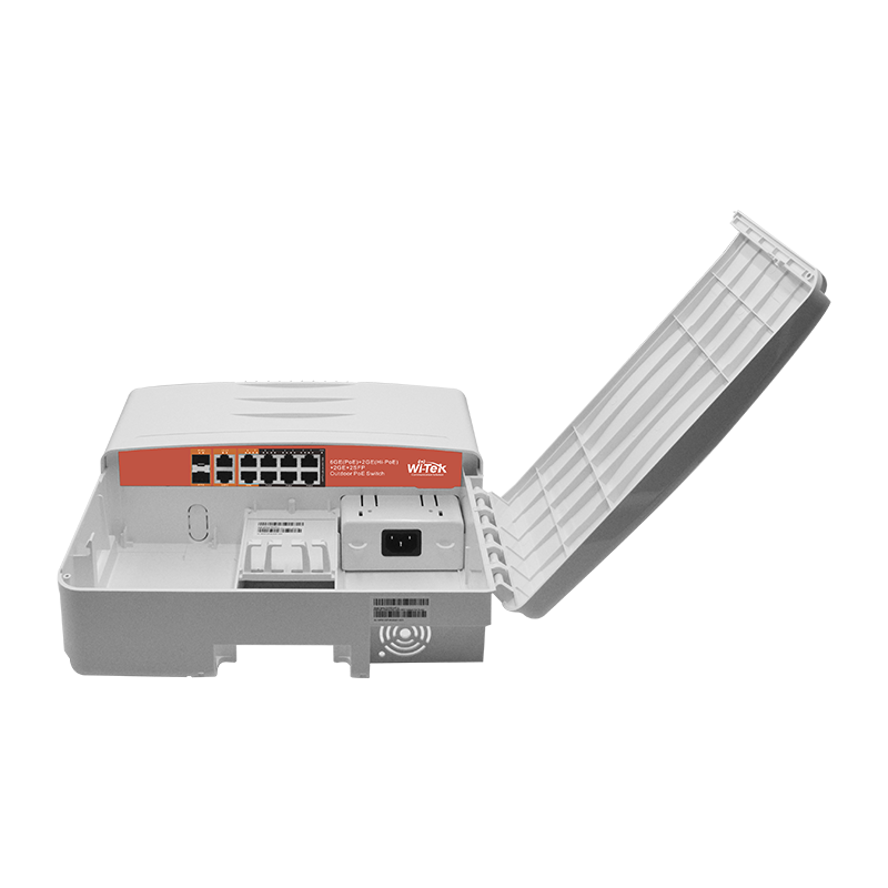 WITEK WI-PS310GF-O Switch POE Etanche IP65 Pour Exterieur 12-Port Gigabit dont 8 port POE  120W