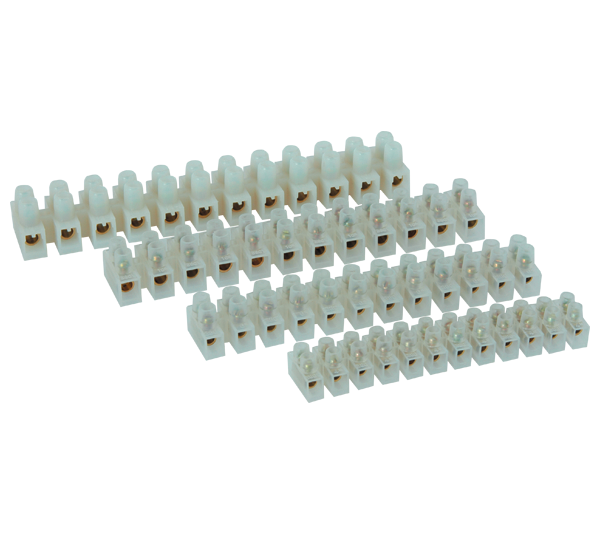 31006-TBH 6A Barette Domino à Vis Barre 12Poles - 6A / 250V / (Pack 10Pcs)