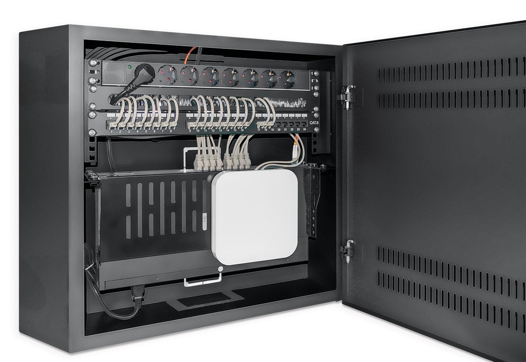 Armoire murale 19&quot; (48,2 cm) Special Multimedia &amp; Surveillance avec rails horizontaux 4U et verticaux 2U