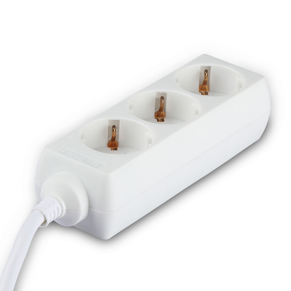 V-TAC VT-1163-3 Bloc multiprise 3X câble 1.5m blanc