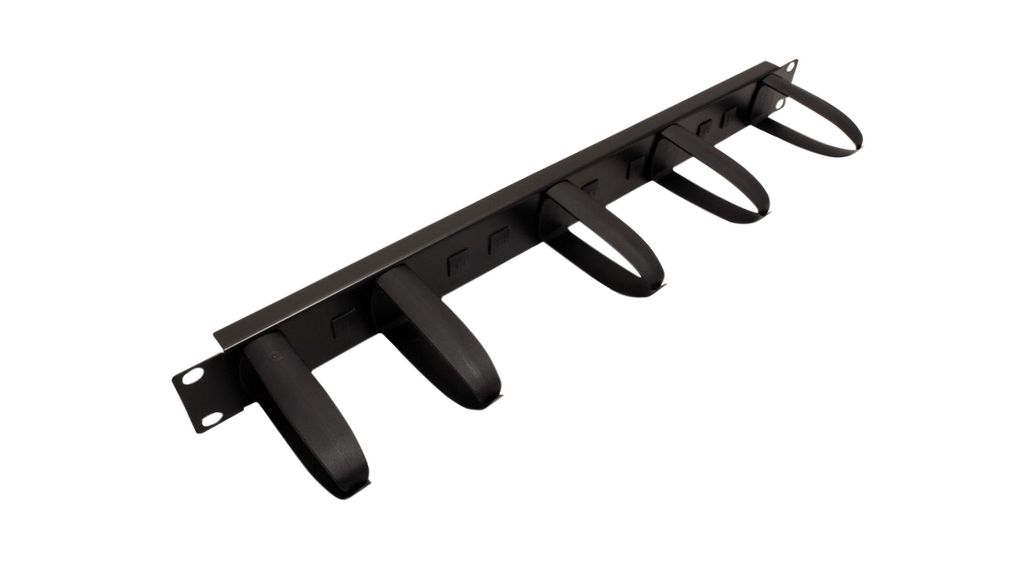 Guide-câble 19&quot; 1UH, 5 boucles, noir, pour acheminement de câbles horizontal ou vertical